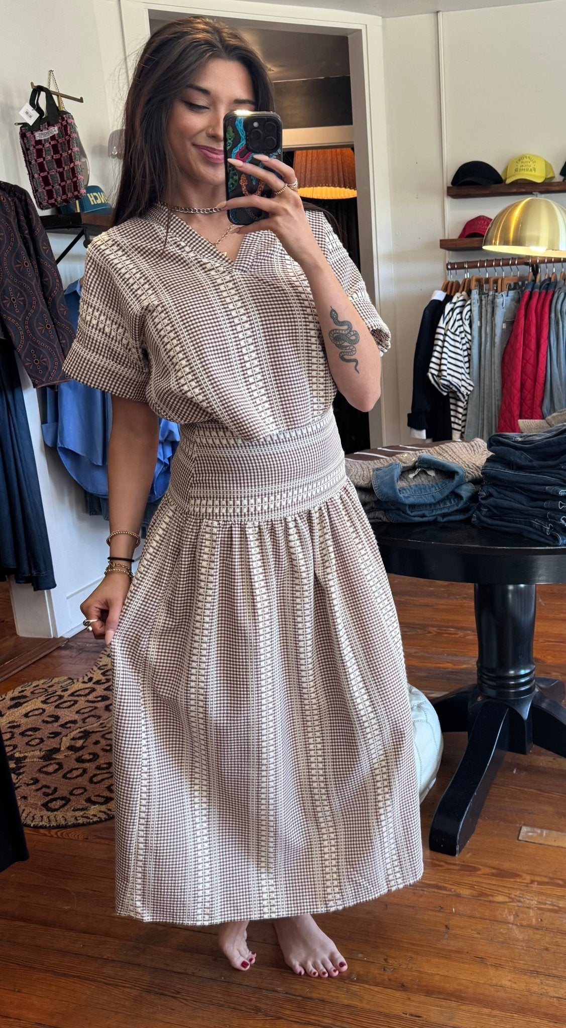 Brown Stripe Calliope Skirt - Box Turtle