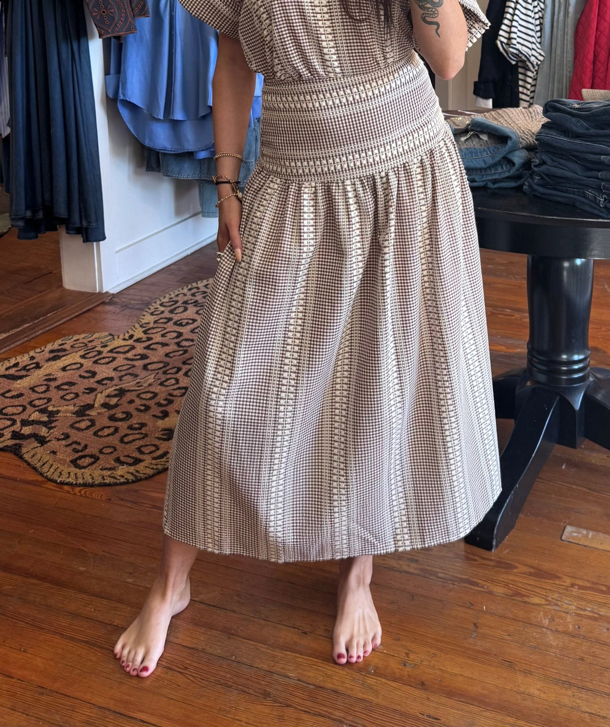 Brown Stripe Calliope Skirt - Box Turtle