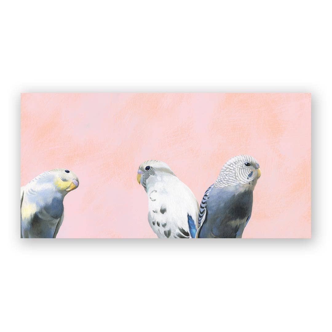 Budgie Trio Wood Wall Art - Box Turtle