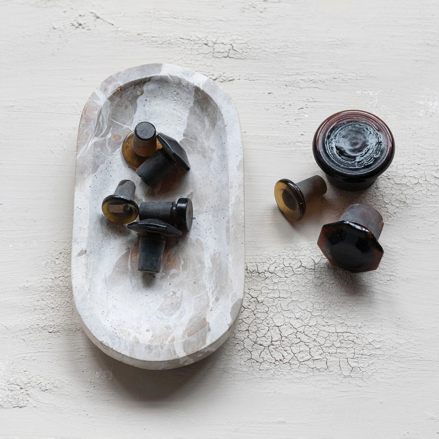 Buff Marble Serving Board - Box Turtle