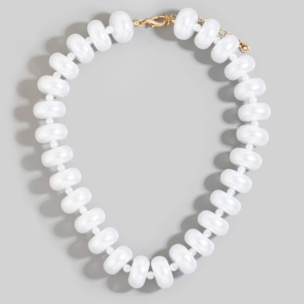 Bulky Acrylic Bead Link Necklace - Box Turtle