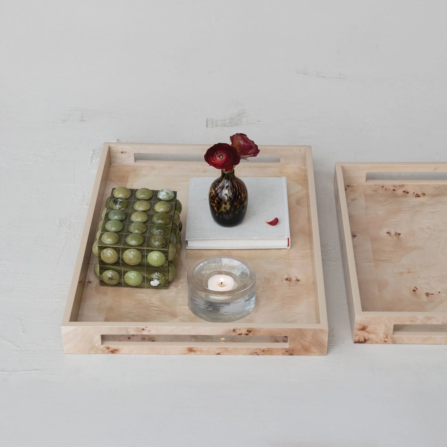 Burl Wood Veneer Trays - Box Turtle