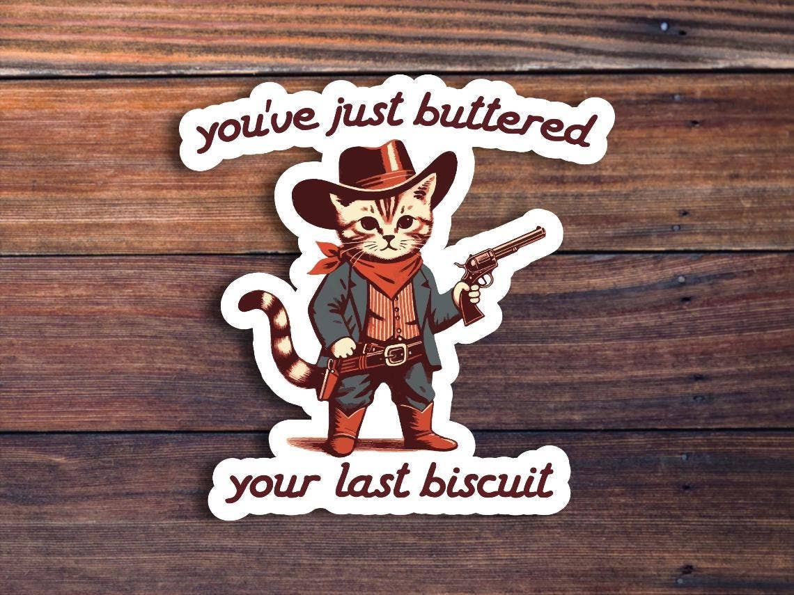 Buttered Your Last Biscuit Sticker - Box Turtle