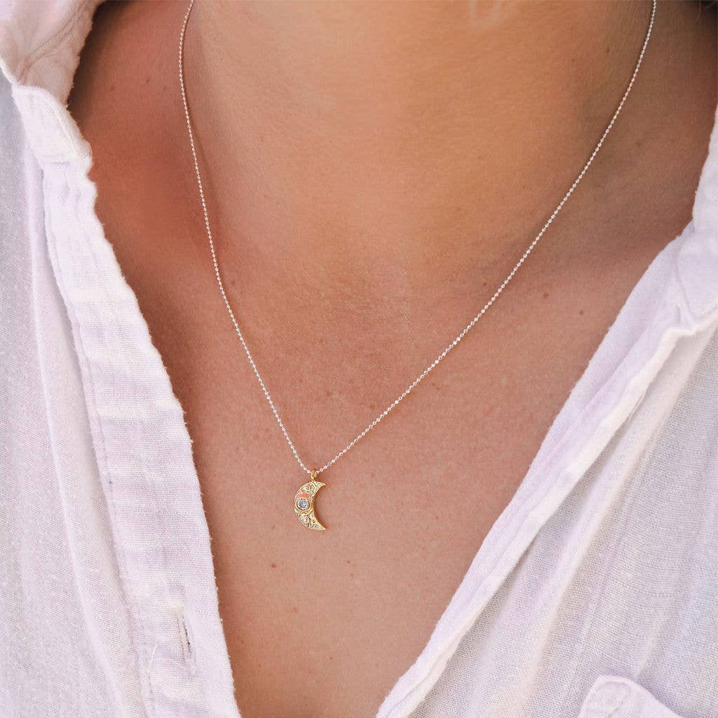 Norah Sterling Moon Necklace