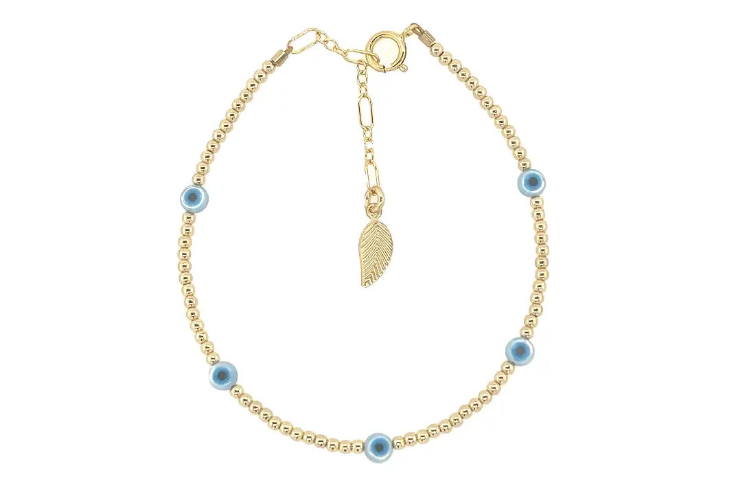 Isla Opal Charm & Gold Stretchy Bracelet