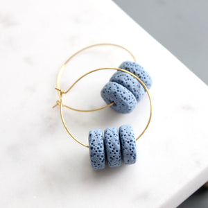 Lava Bead Hoop Earrings