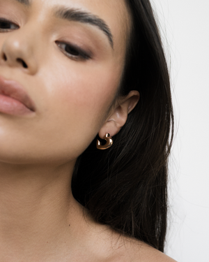 Gold Eloise Heart Hoops
