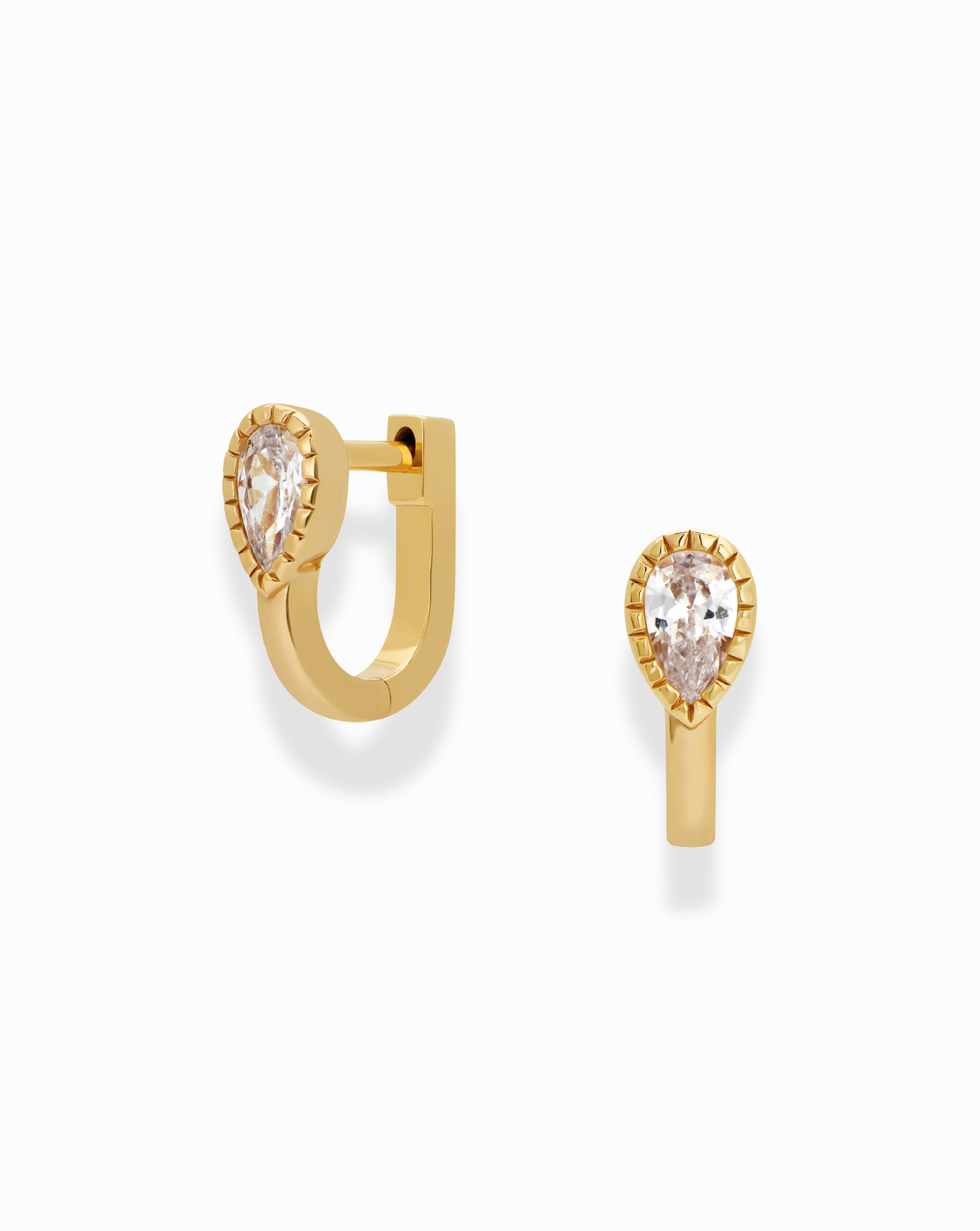 Leighton Teardrop Gold Huggies