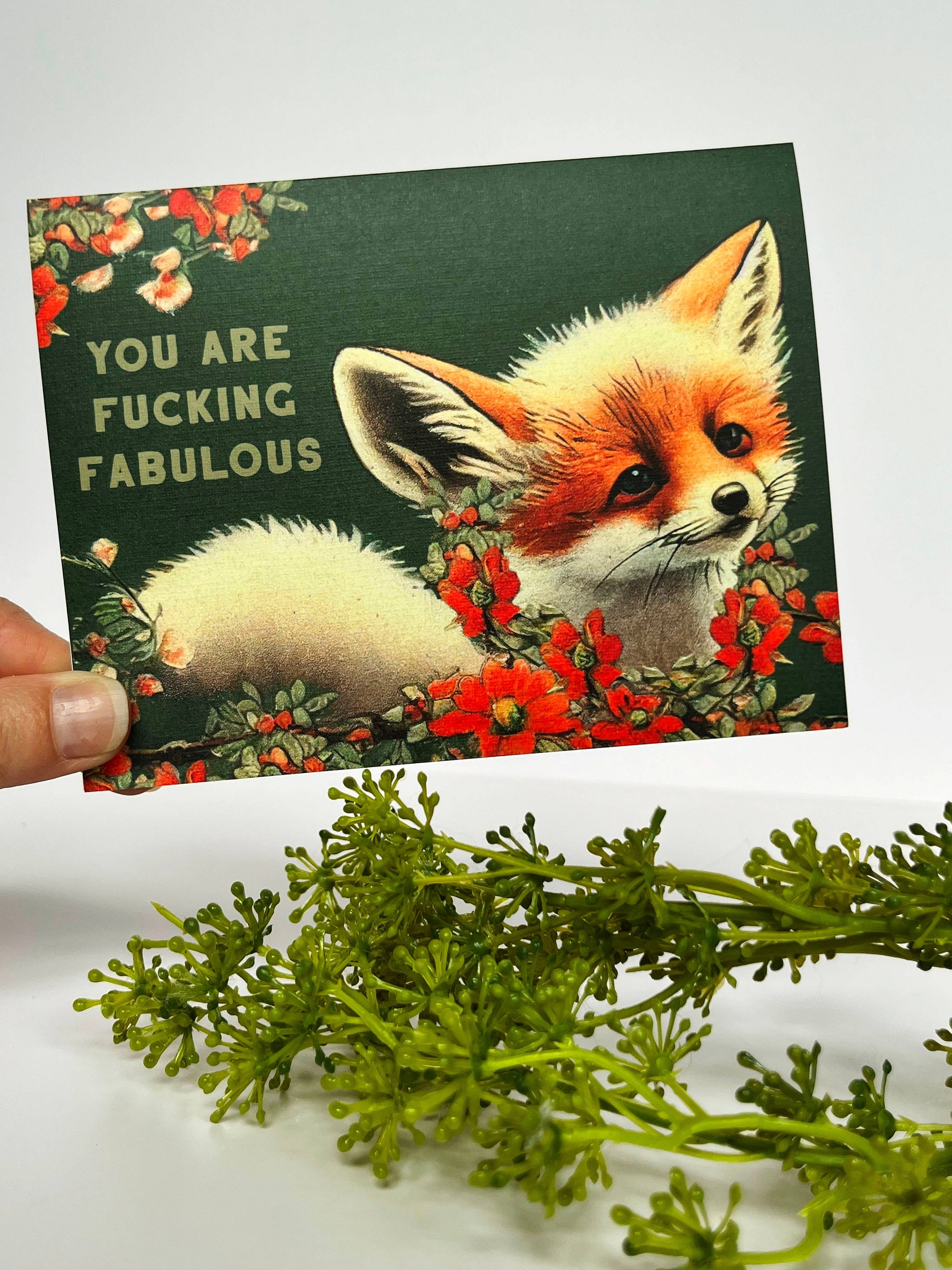 You Are Fucking Fabulous Fox Card