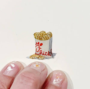 Chick Fil A Fries Miniature Watercolor Print