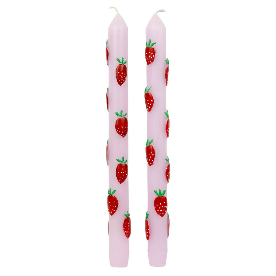 Strawberry Statement Taper Candles
