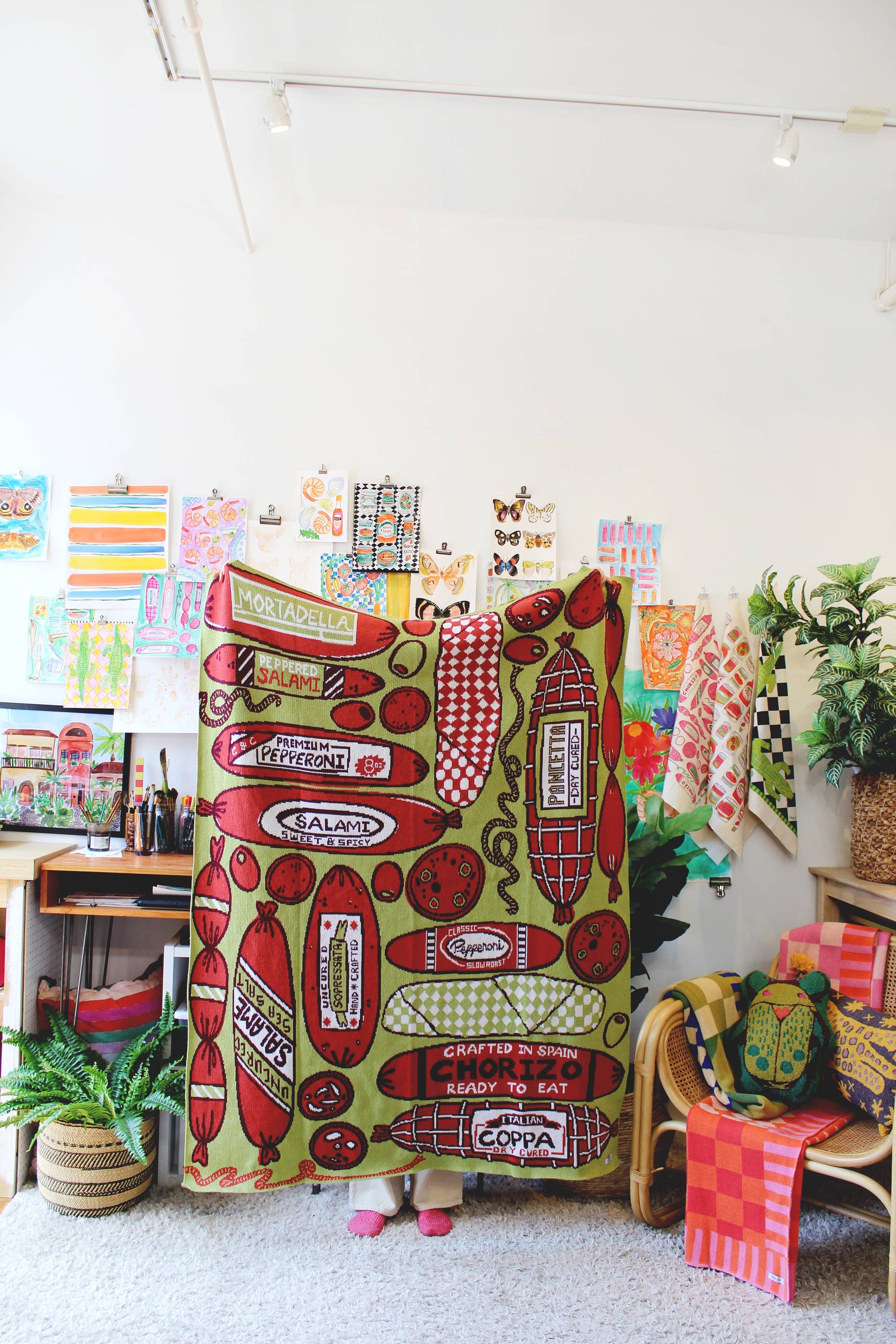 Meat Shop Knit Throw Blanket