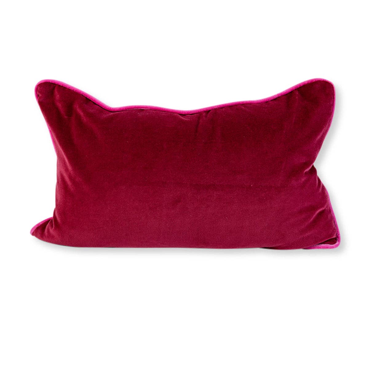 Wine + Hot Pink Charliss Velvet Lumbar Pillow