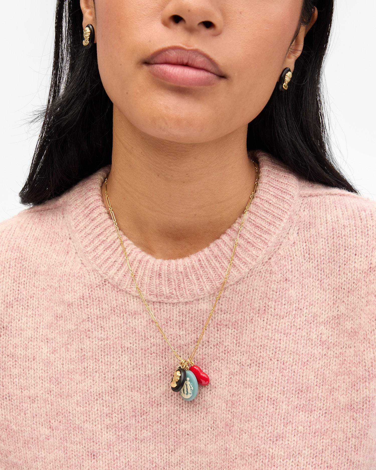 Cameo Charm Necklace - Box Turtle