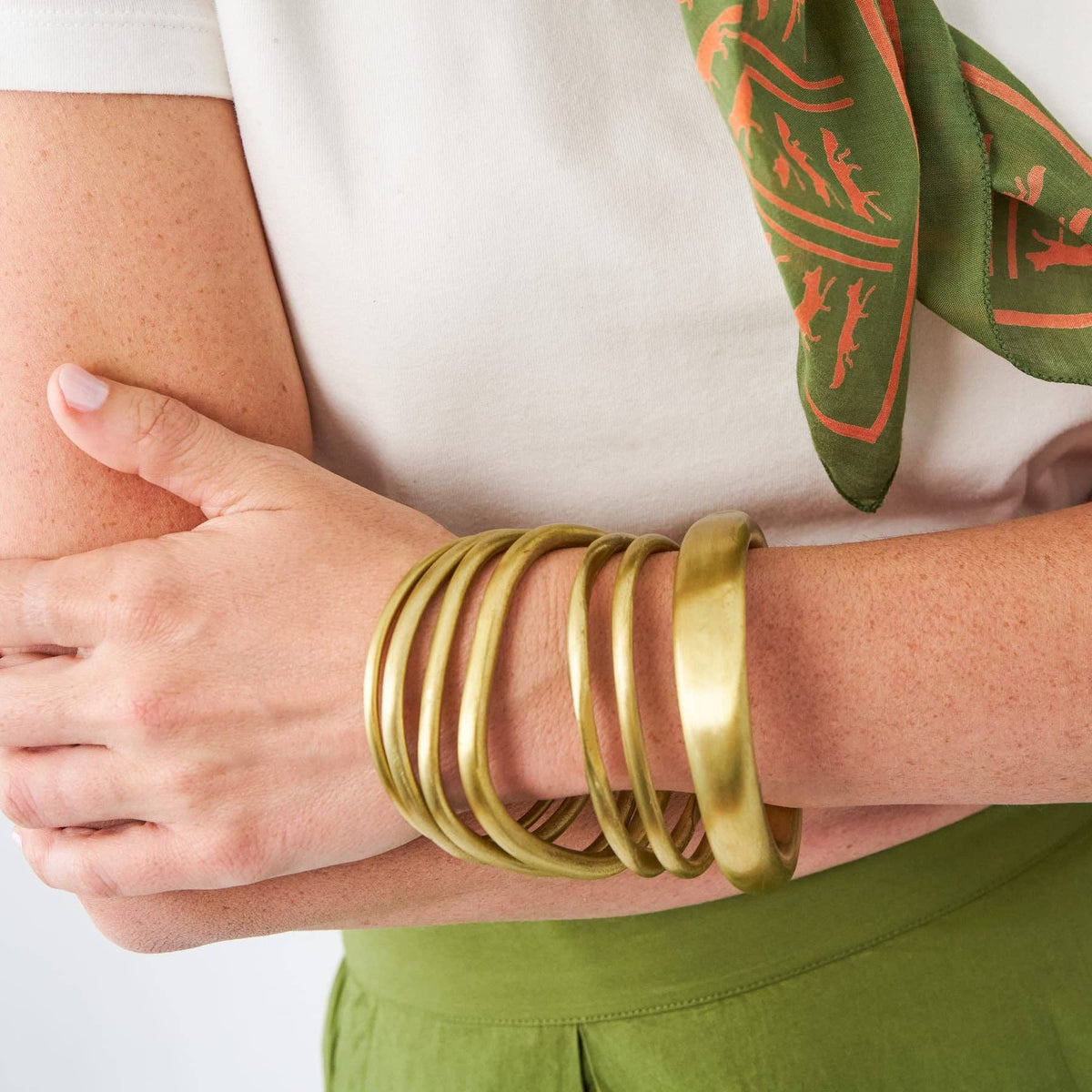 Campbell Brass Bangle - Box Turtle