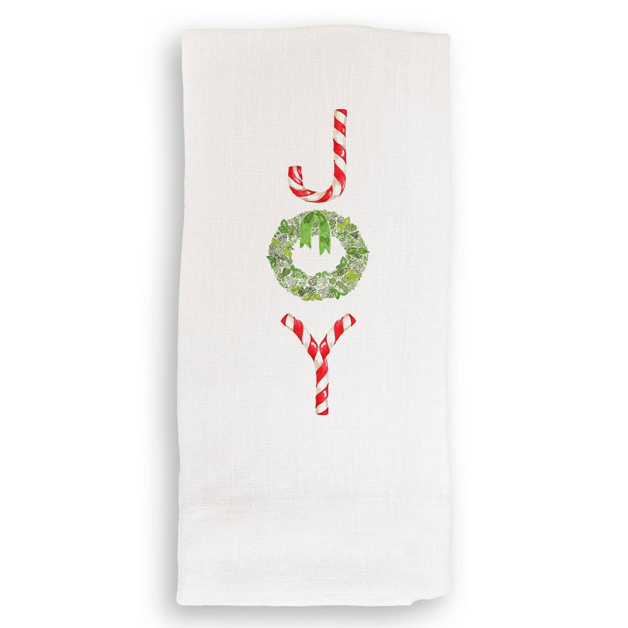 Candy Canes & Wreath Joy Tea Towel - Box Turtle