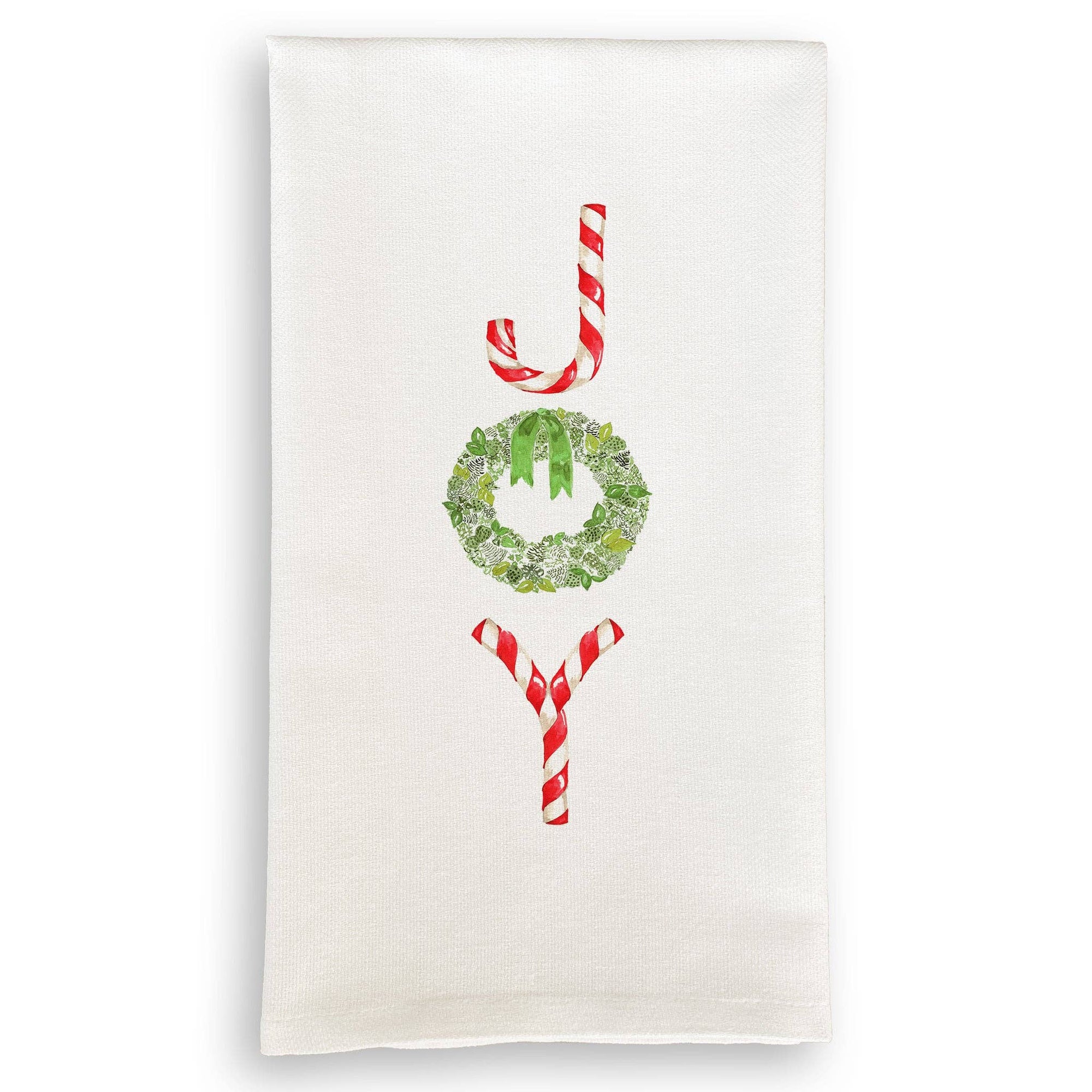 Candy Canes & Wreath Joy Tea Towel - Box Turtle