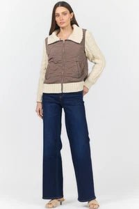 Cappuccino Petra Quilted Sweater Jacket - Box Turtle