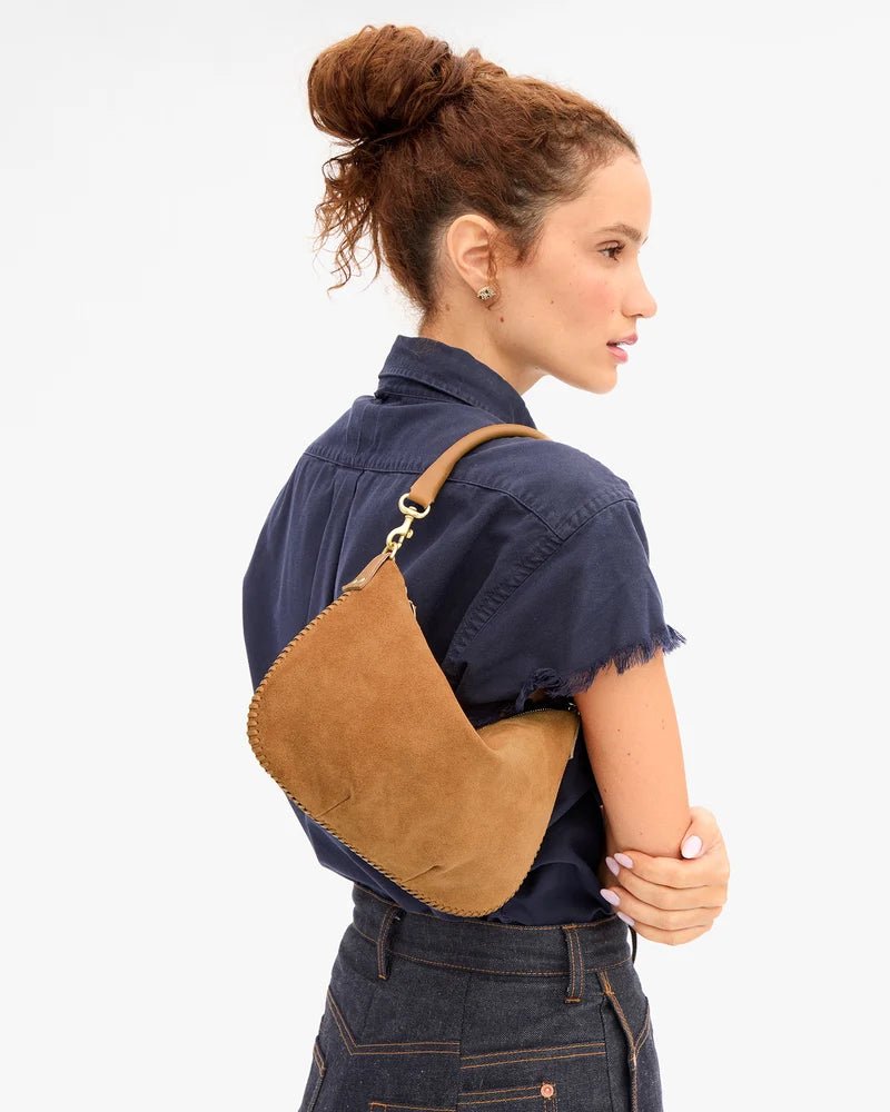 Caramel Suede Petit Moyen Messenger - Box Turtle