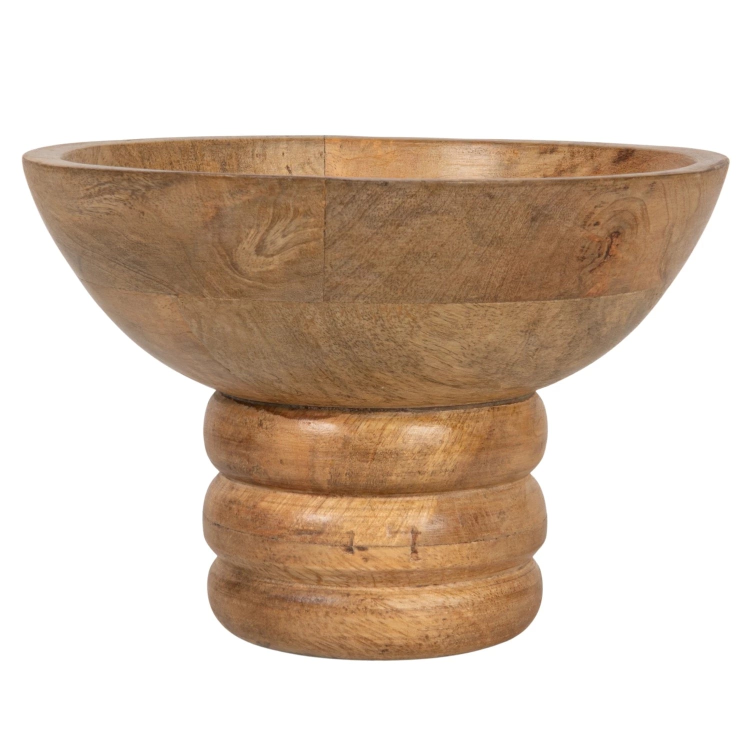 Carved Mango Wood Footed Bowl - Box Turtle