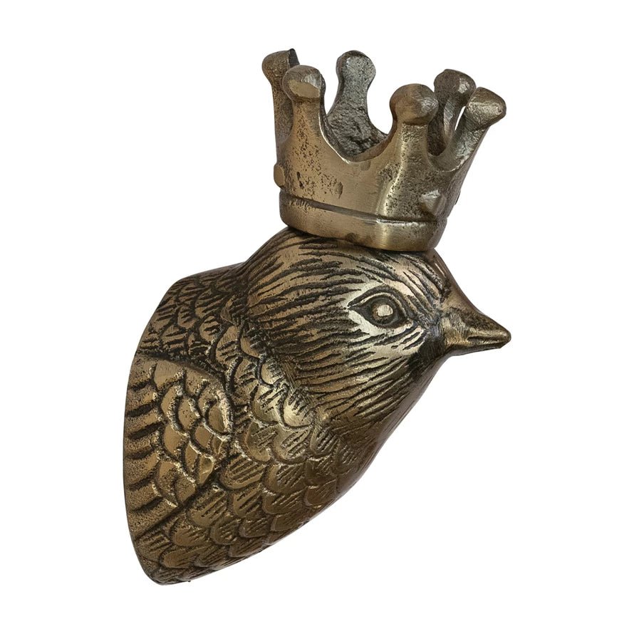 Cast Aluminum Bird Head with Crown - Box Turtle