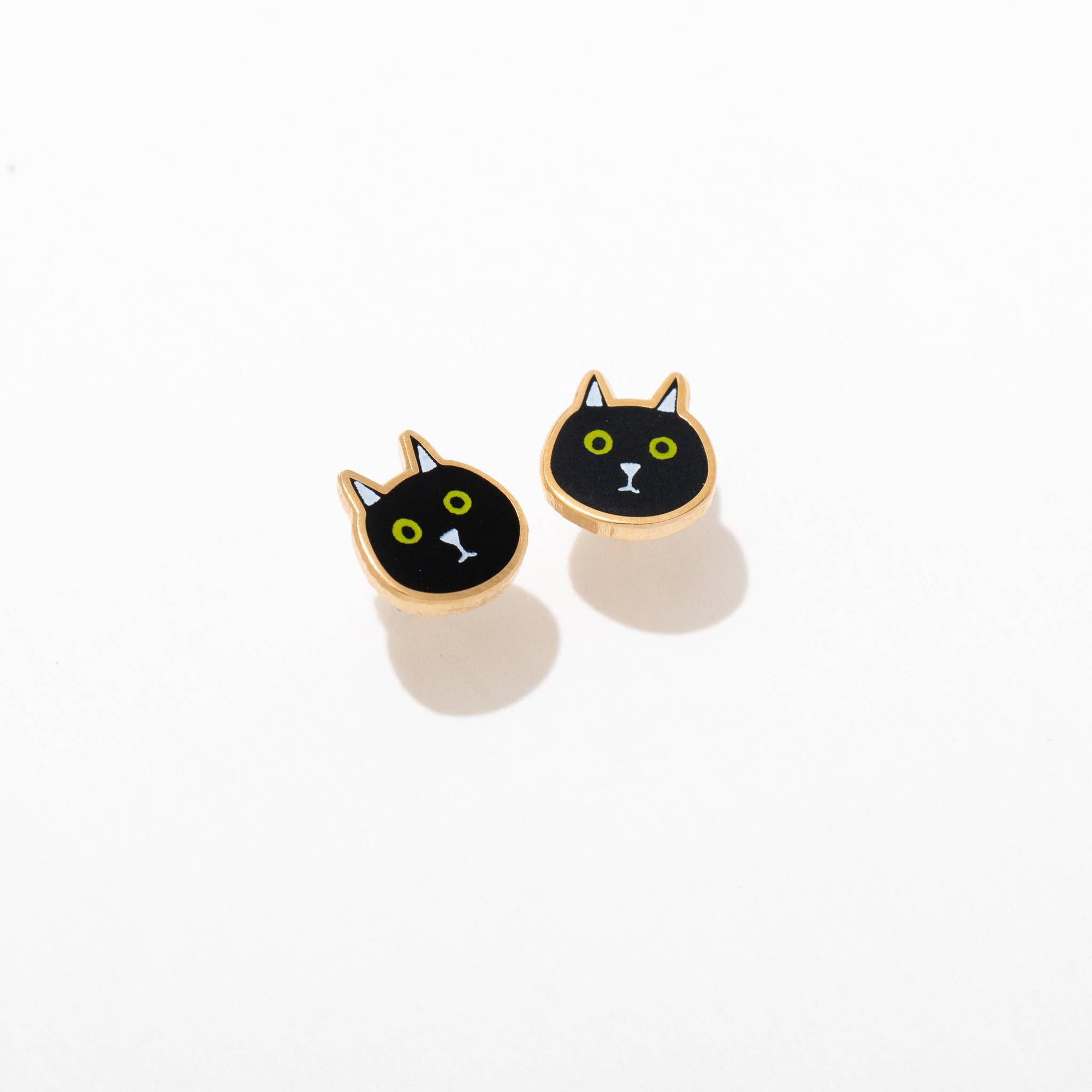 Cat Enamel Studs - Box Turtle