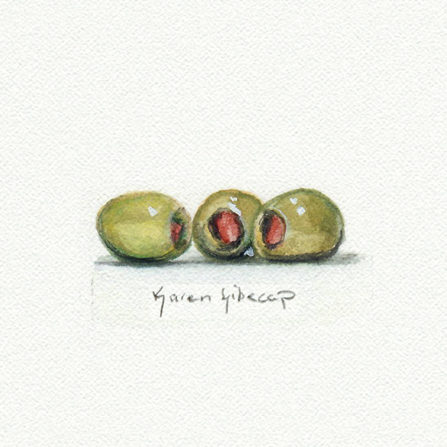Olives Miniature Watercolor Print