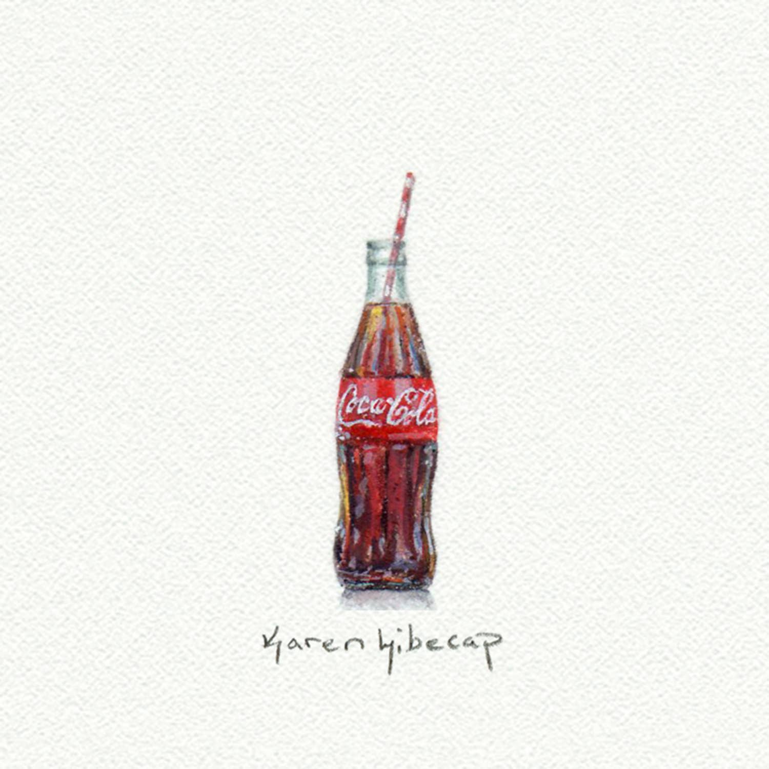 Coke Bottle Miniature Watercolor Print