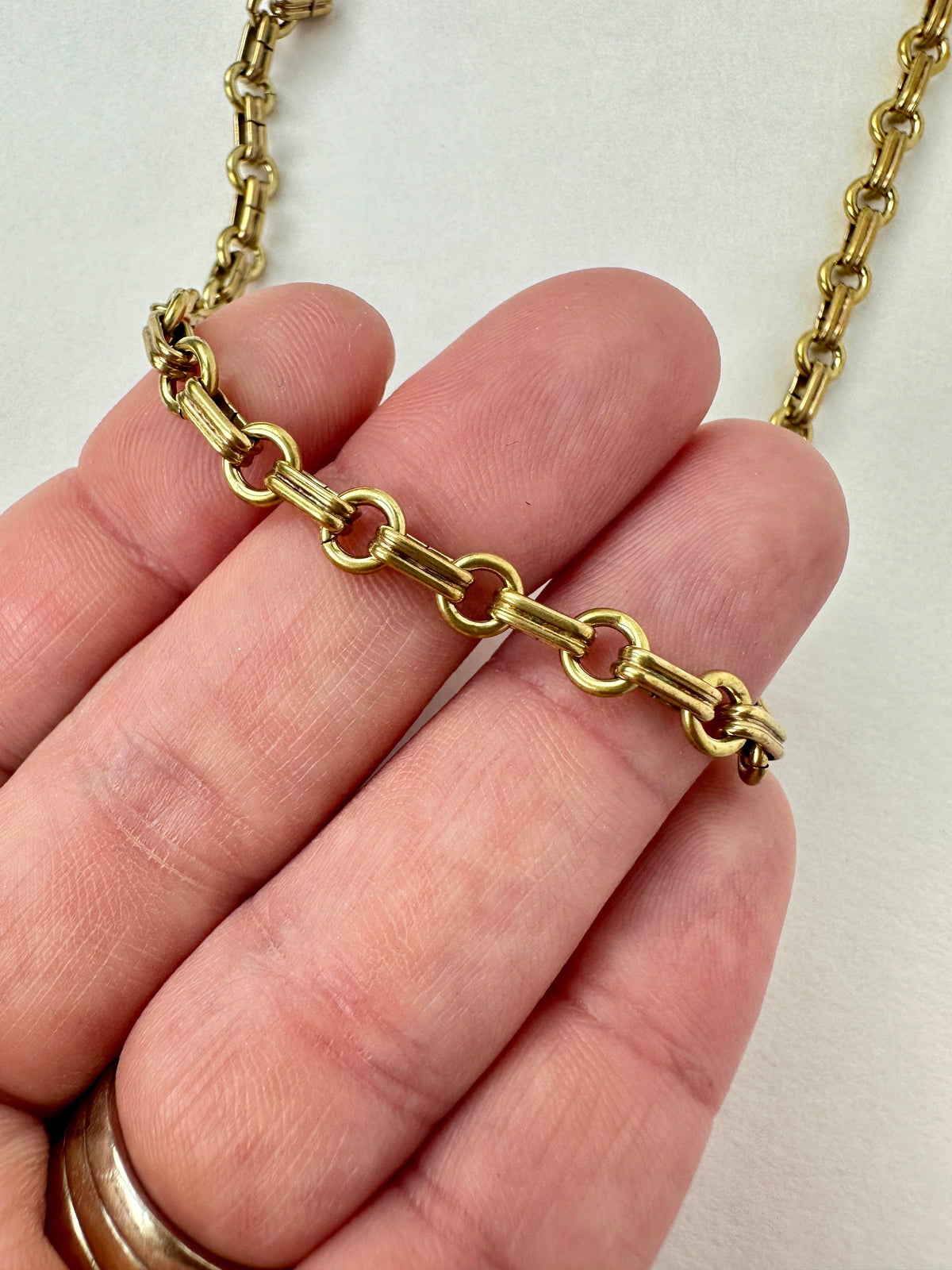 Plain Industrial Brass Rolo Chain Necklace With Lobster Clasp