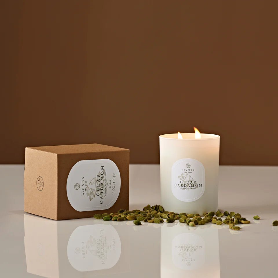 Cedar Cardamom Two - Wick Candle - Box Turtle