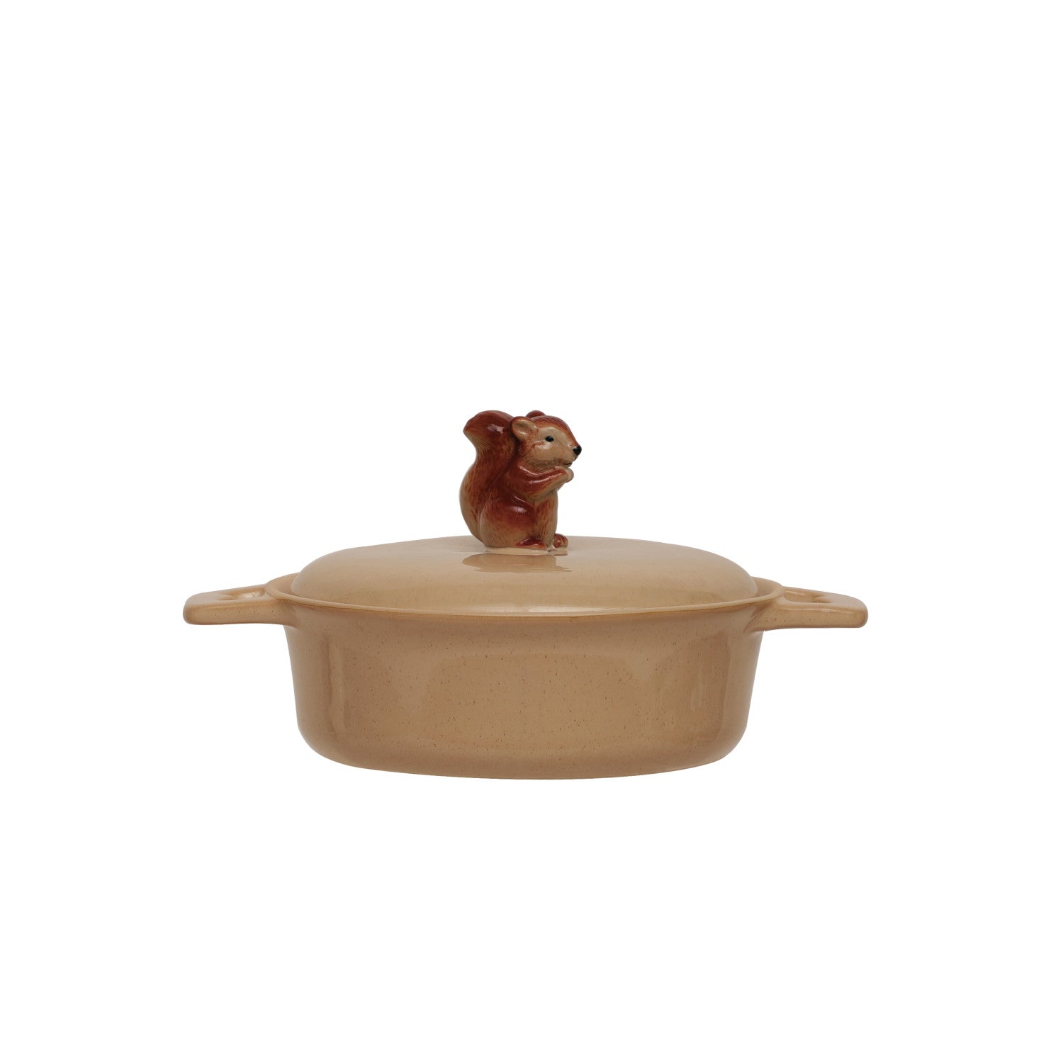 Squirrel Finial Stoneware Baker
