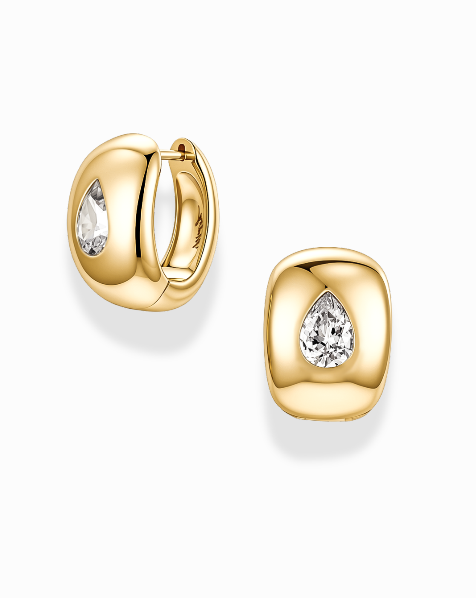 CZ Penn Gemstone Hoops