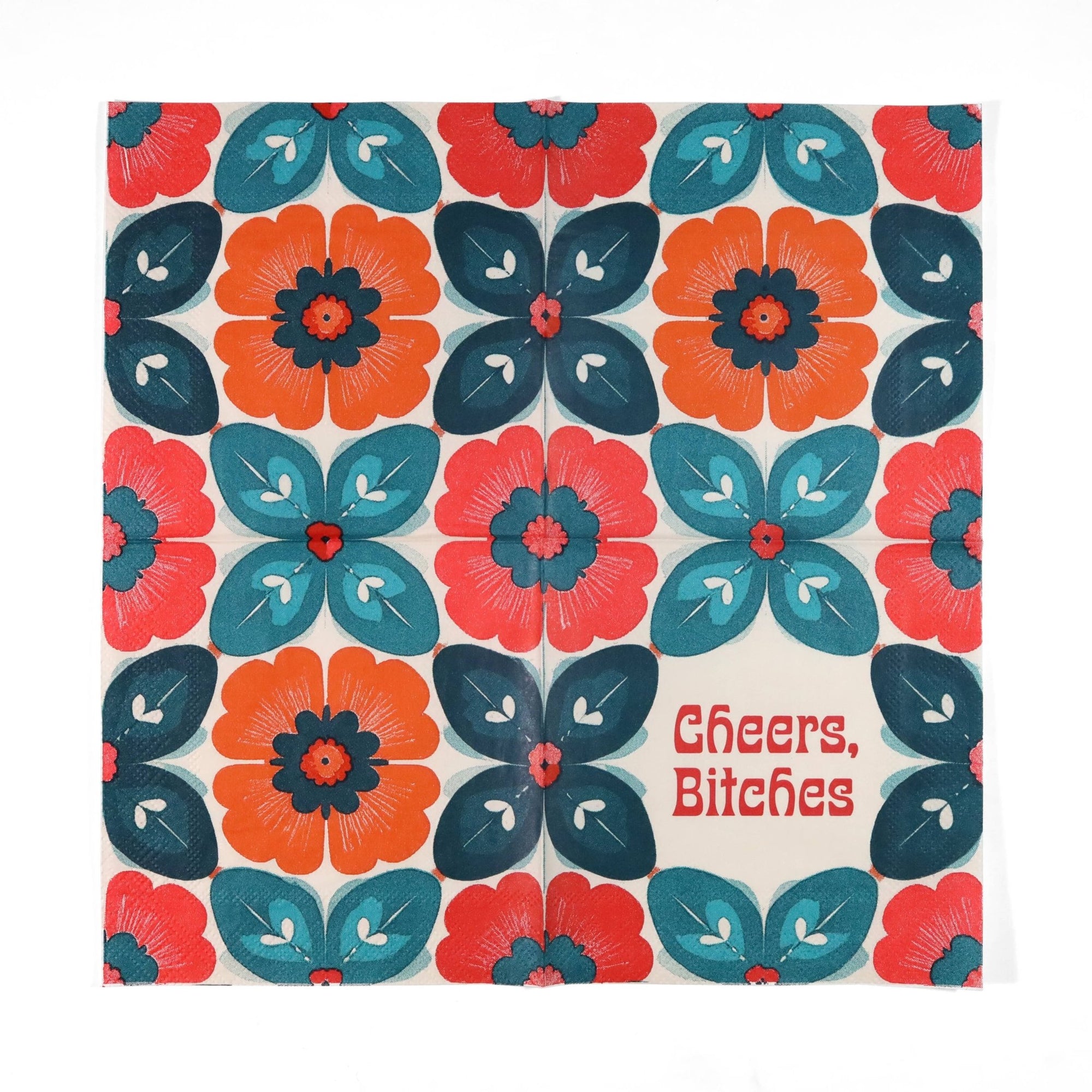 Cheers, Bitches - Funny Retro Cocktail Napkins - Box Turtle