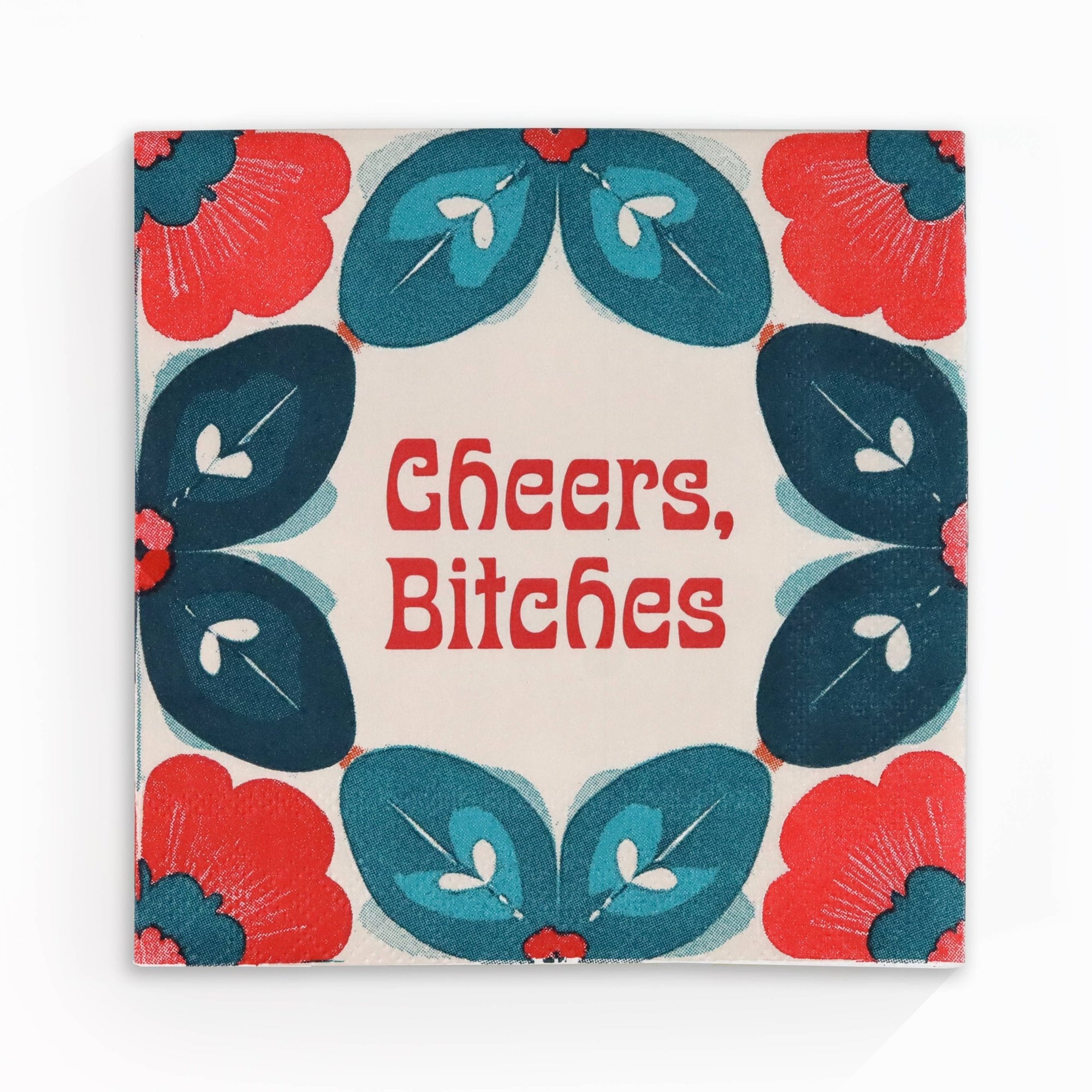 Cheers, Bitches - Funny Retro Cocktail Napkins - Box Turtle