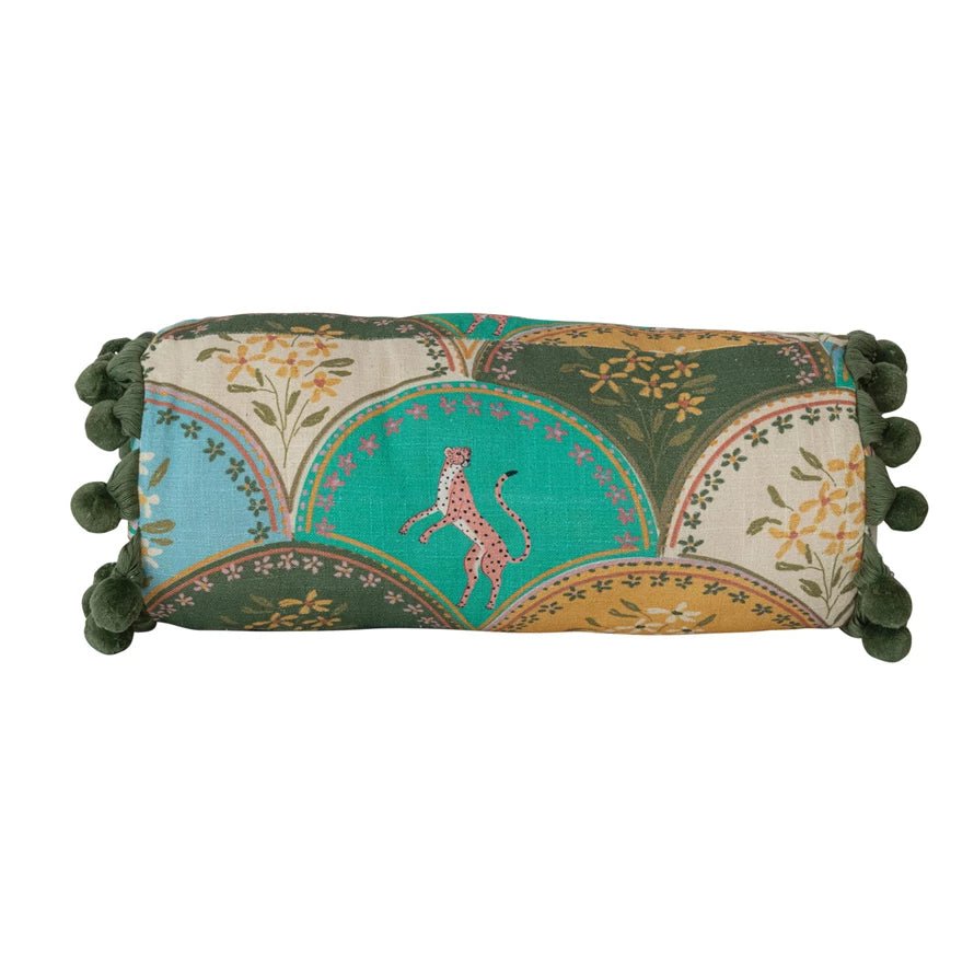 Cheetah Cotton Bolster Pillow - Box Turtle