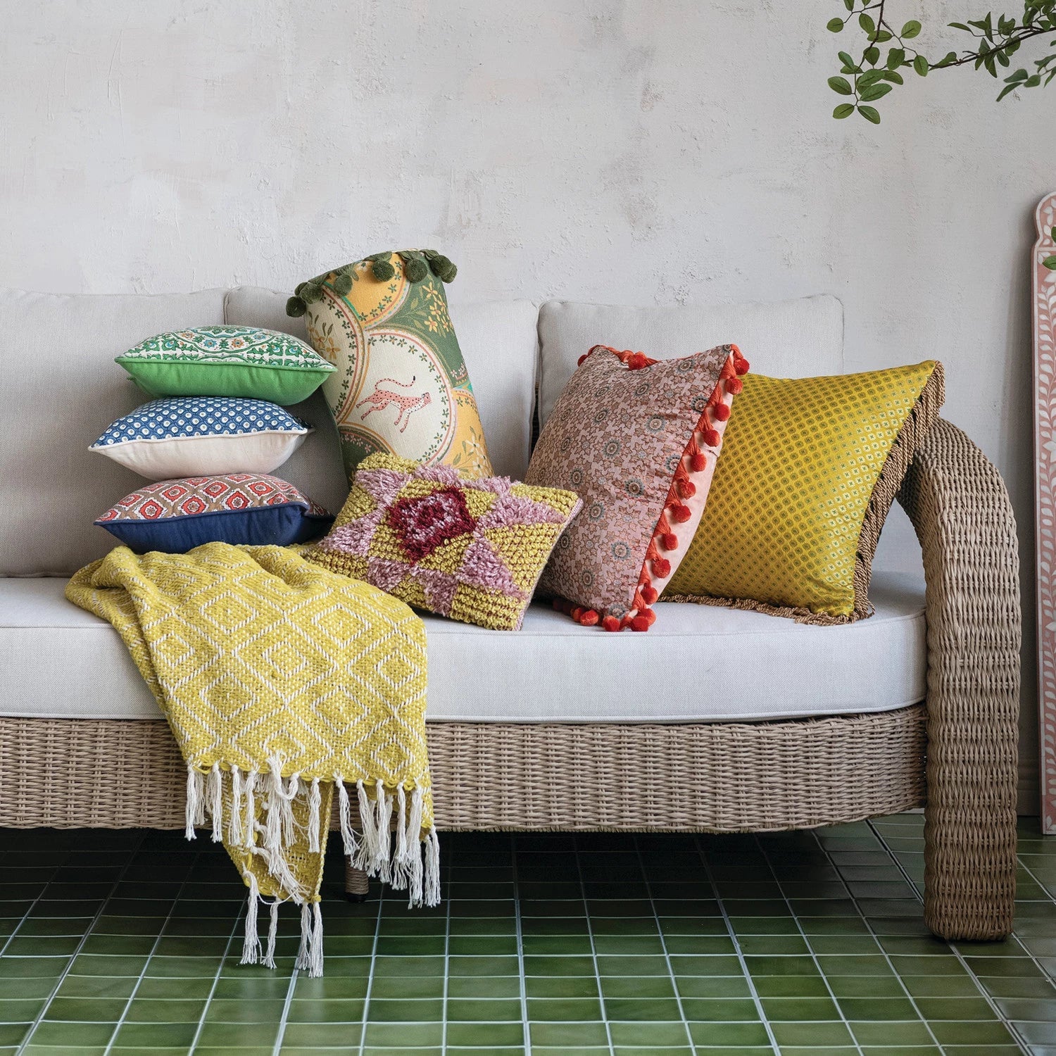 Cheetah Cotton Bolster Pillow - Box Turtle