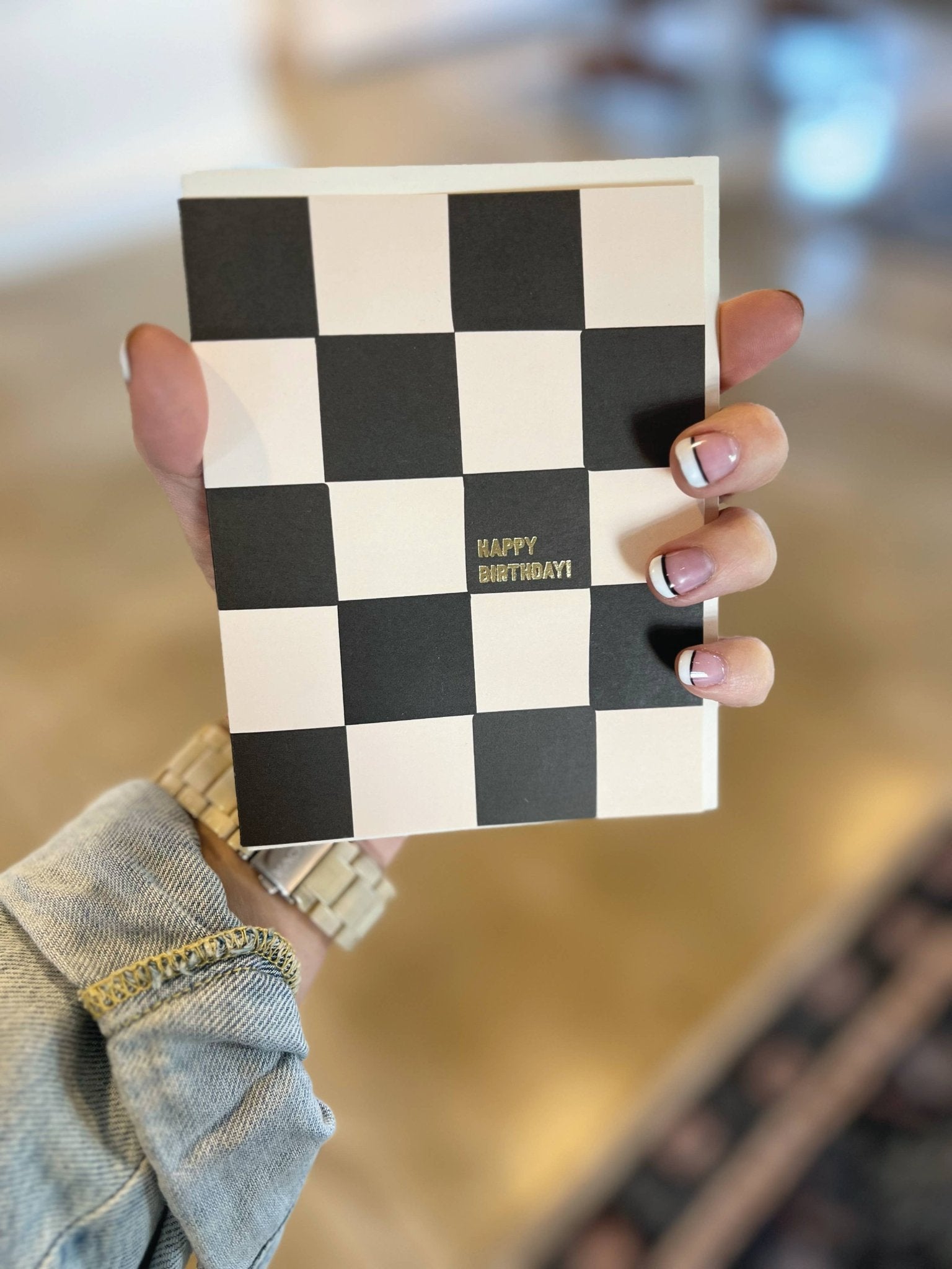 Chessboard Birthday Card - Box Turtle