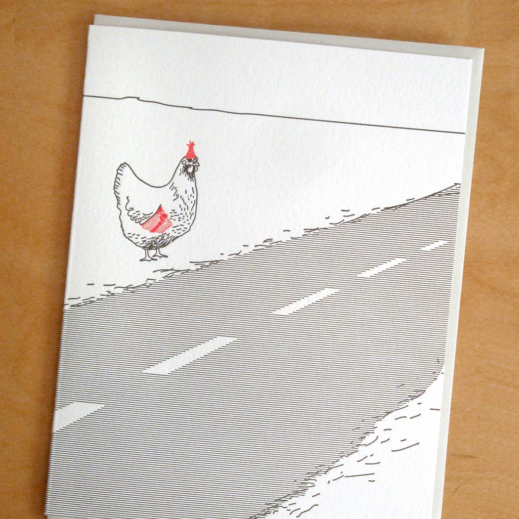 Chicken Cross The Road Birthday Card - Box Turtle