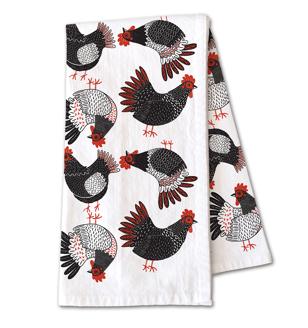 Chicken Tea Towel - Farmhouse Kitchen Towel Decor - Box Turtle