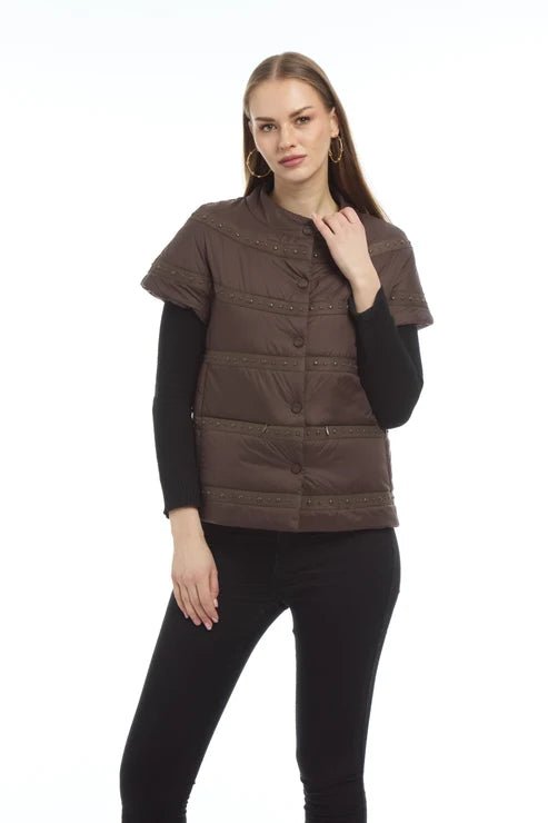 Chocolate Studded Audrey Vest - Box Turtle