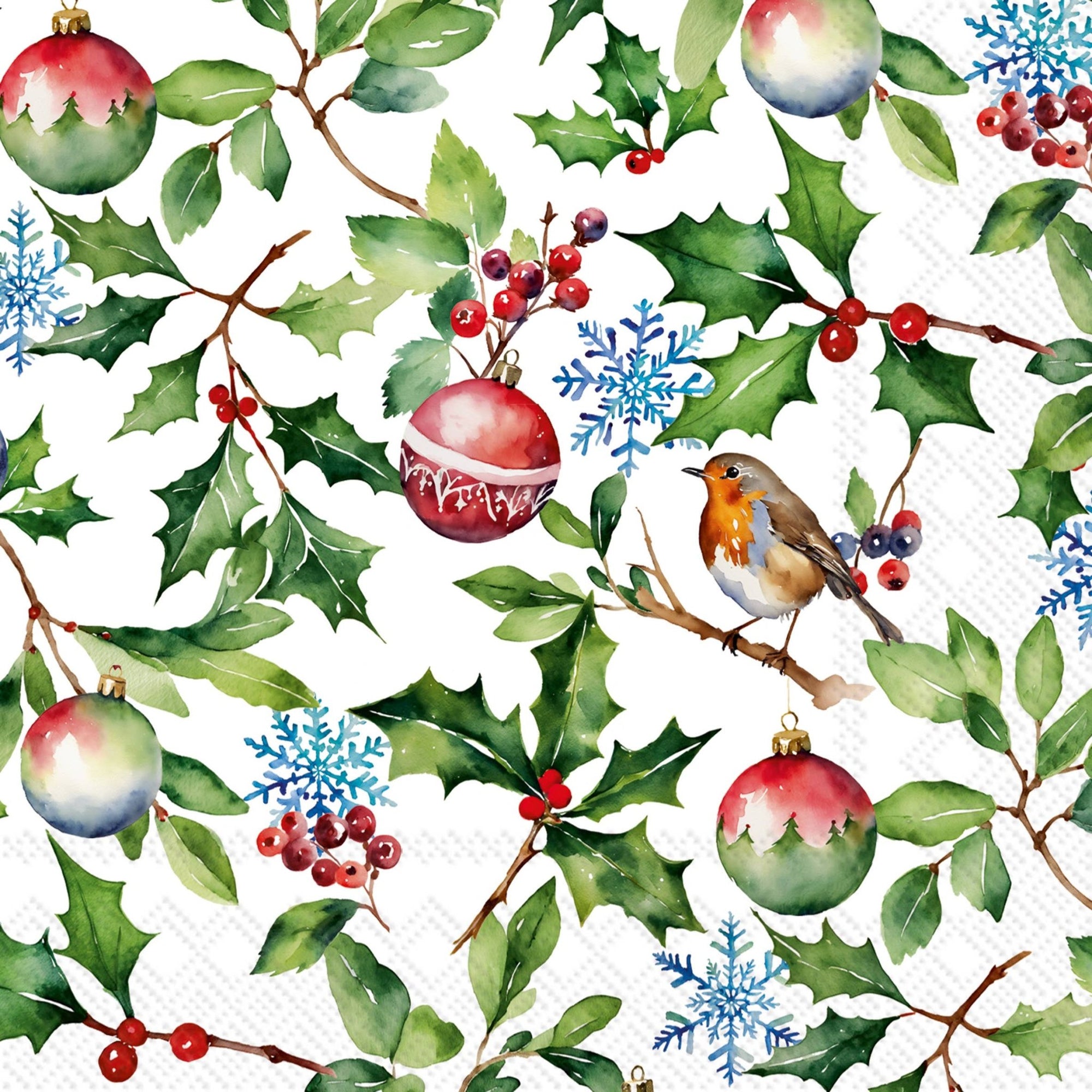 Christmas Holly Cocktail Napkins - Box Turtle