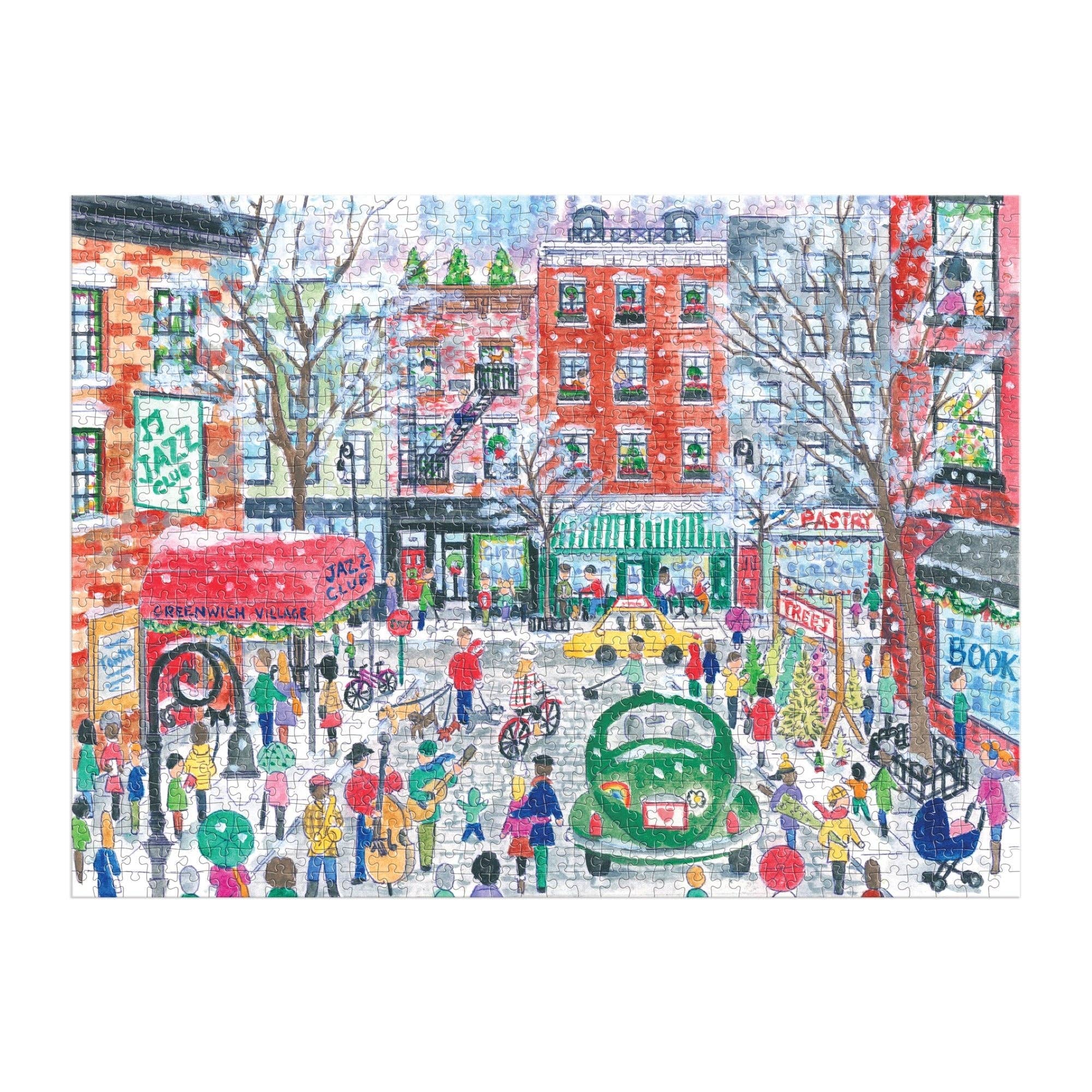 Christmas in Greenwich Village 1000 Piece Puzzle - Box Turtle