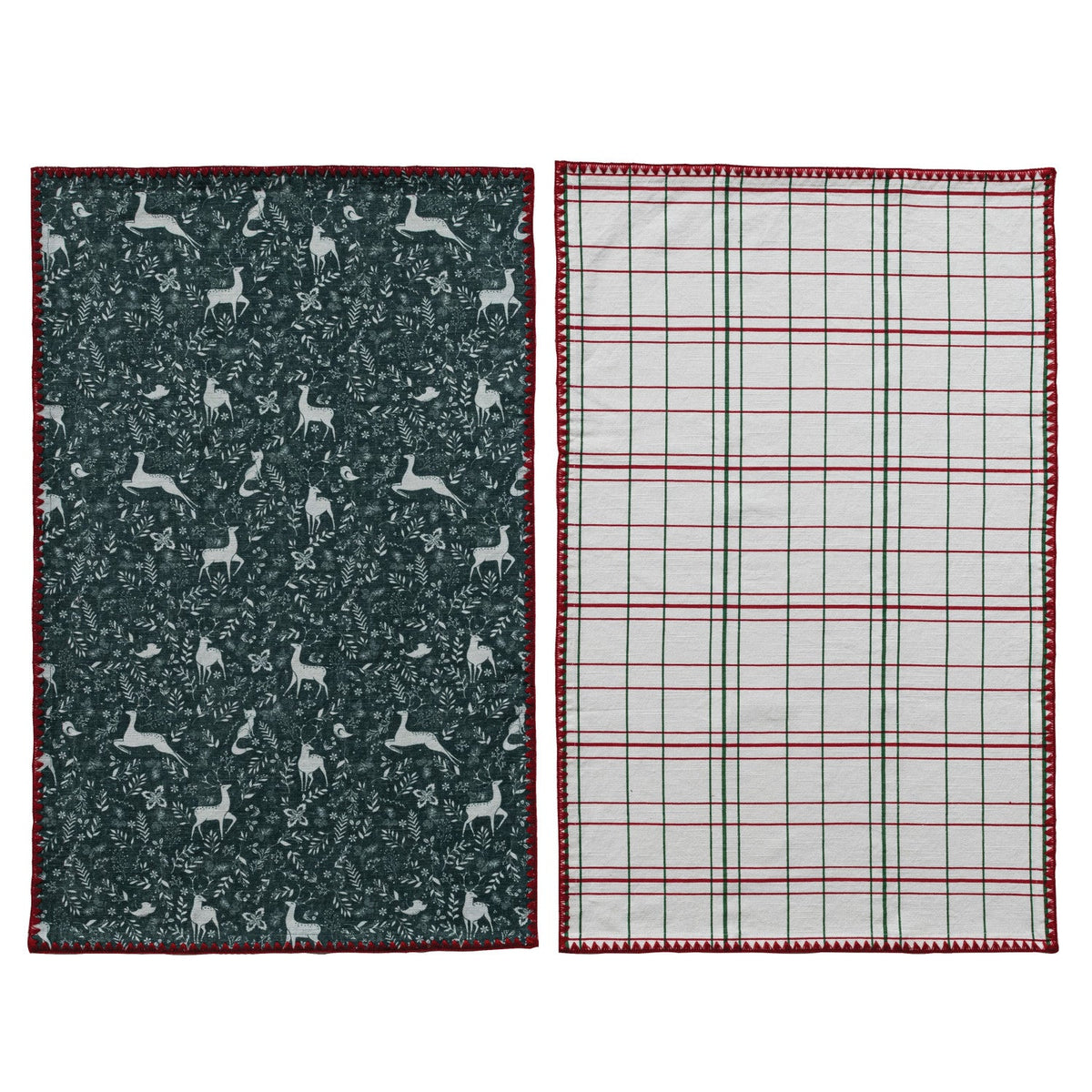 Christmas Tea Towels &amp; Tree Shaped Cheese/Serving Board - Box Turtle