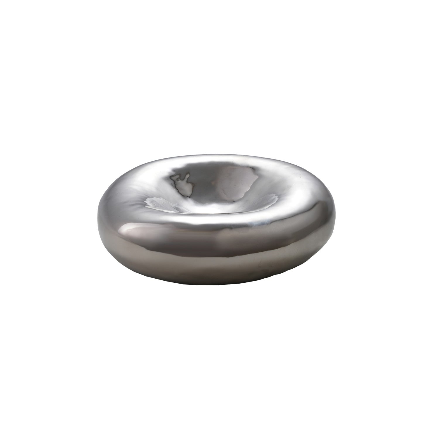 Chrome Decorative Stoneware Bowl - Box Turtle