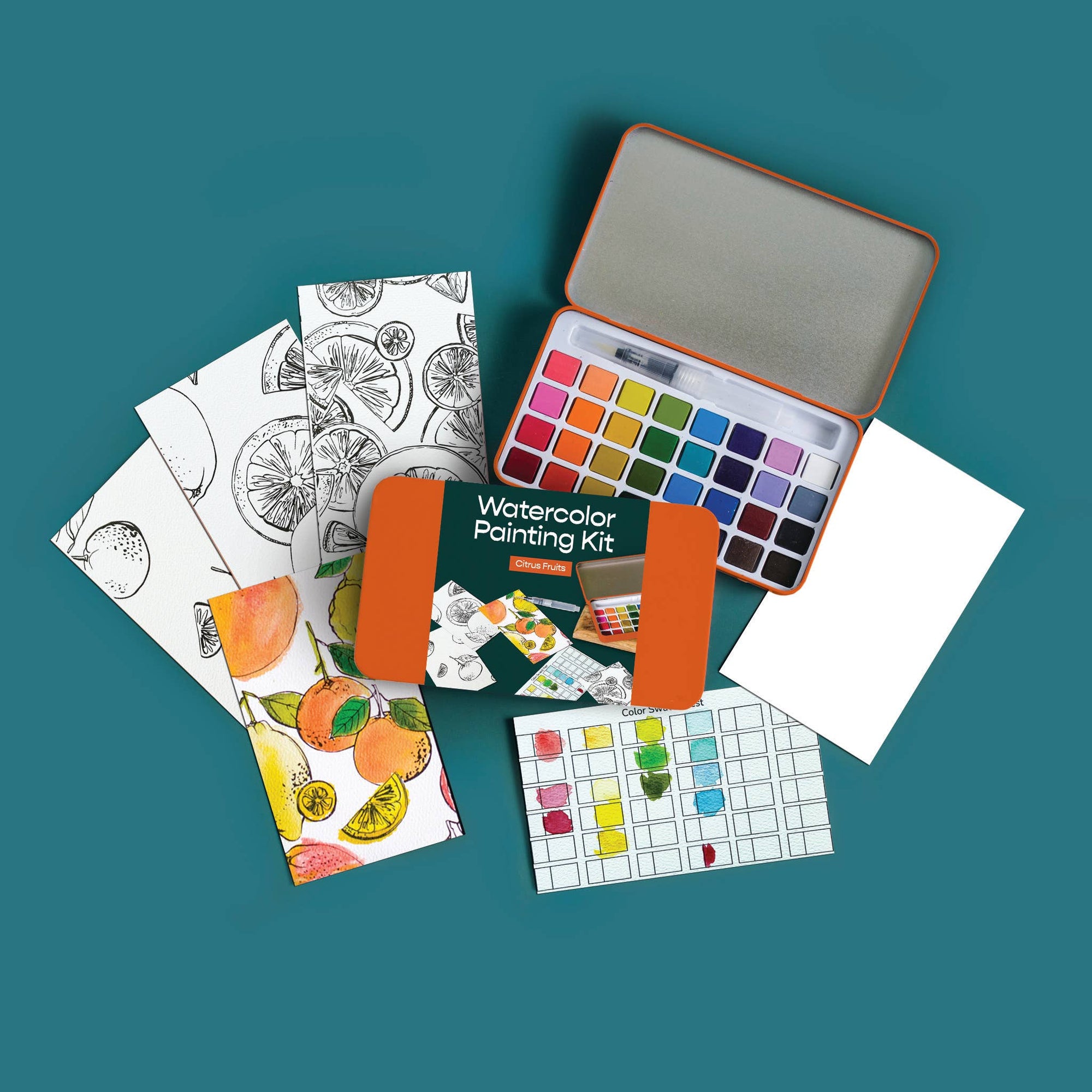 Citrus Fruits Watercolor Painting Kit - Box Turtle