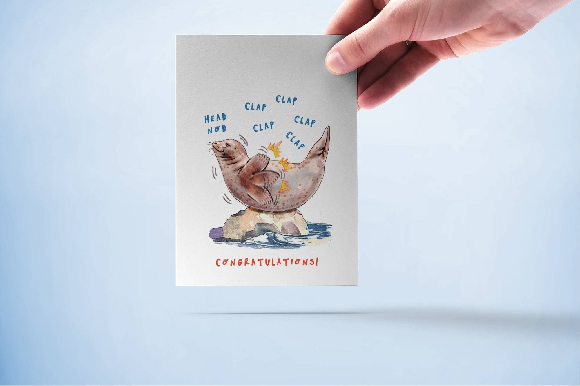 Claps Congrats Seal Of Approval - Funny Congratulations Card - Box Turtle