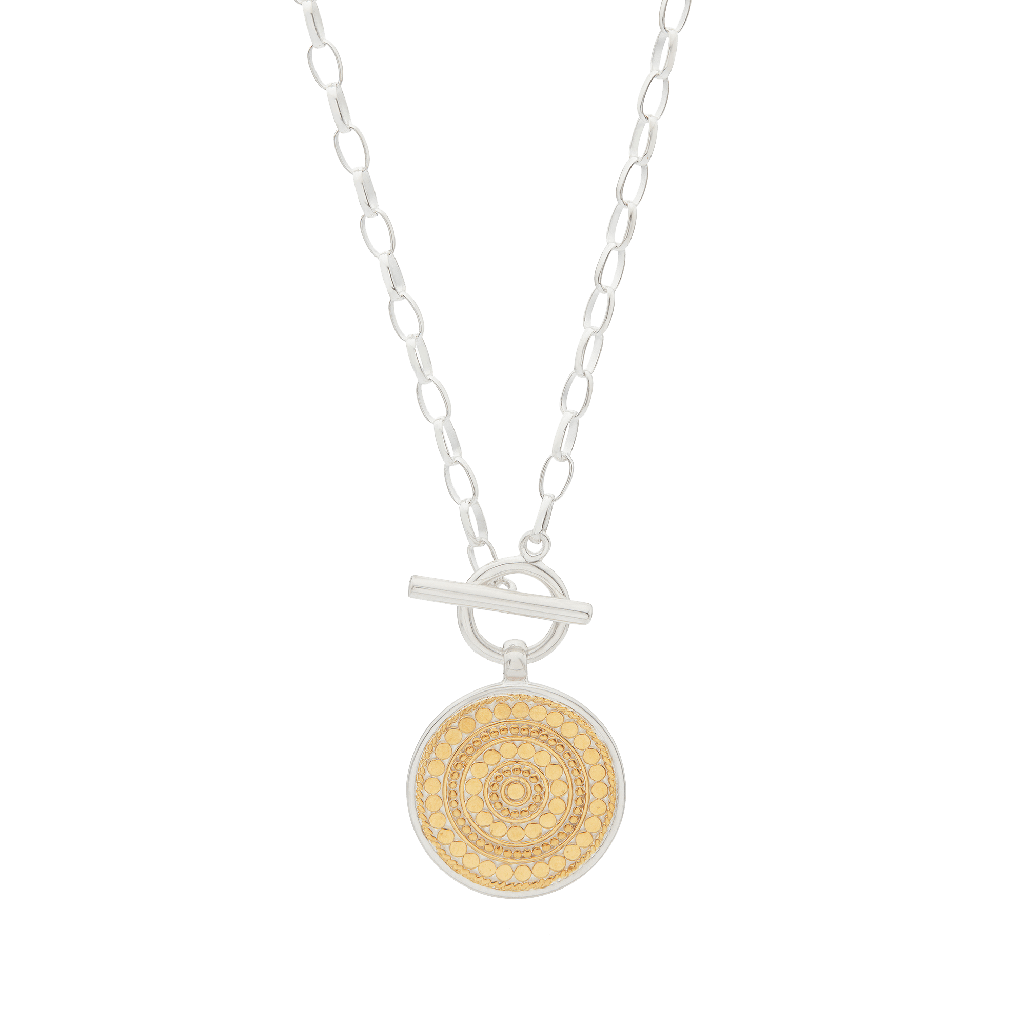 Classic Dotted Circle Toggle Necklace - Box Turtle