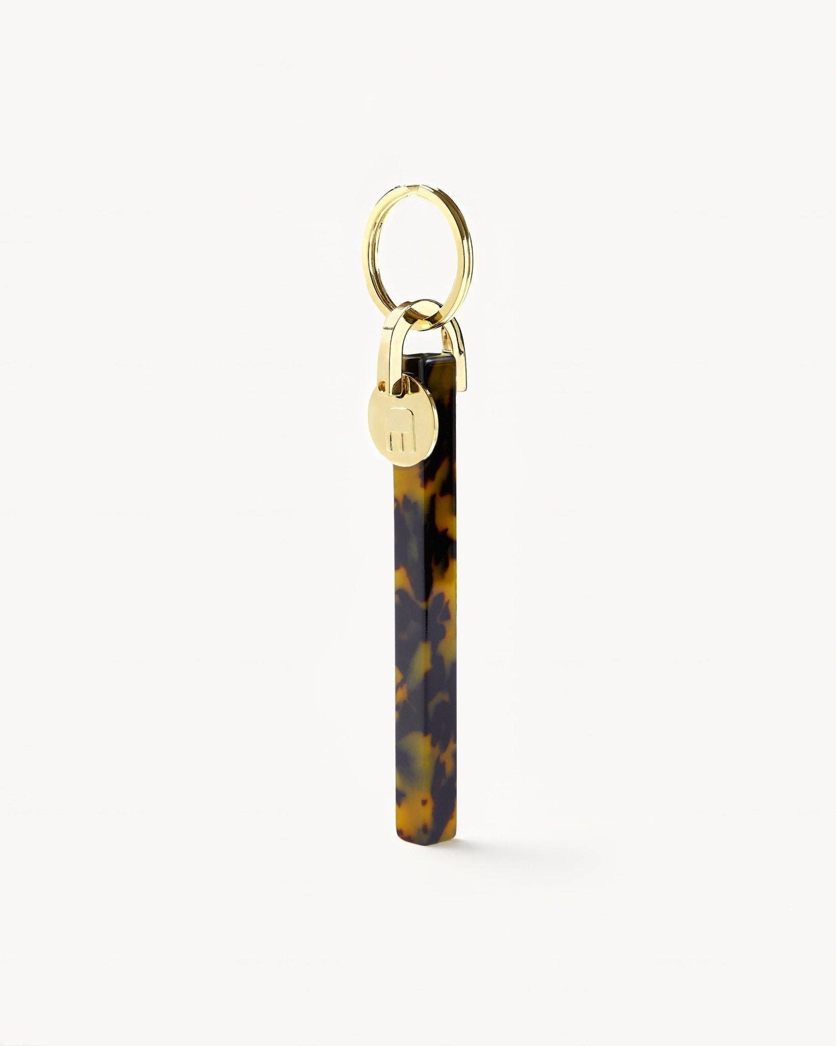 Classic Tortoise & Gold Bar Keychain - Box Turtle