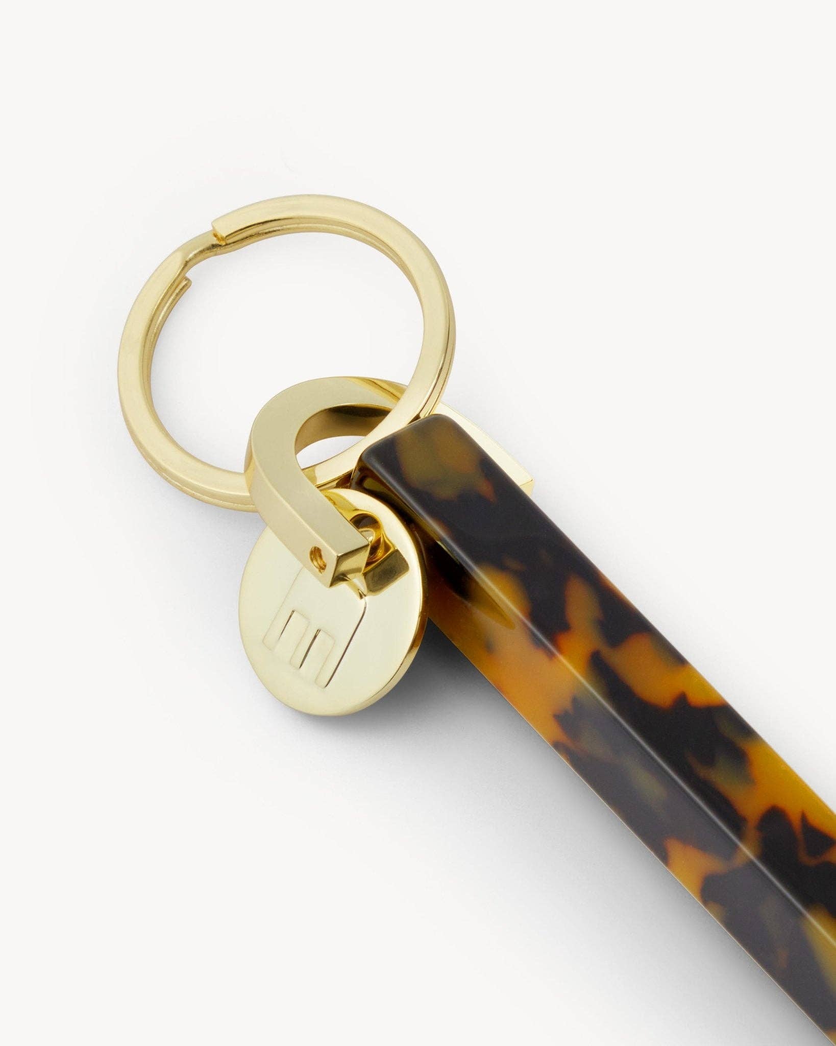 Classic Tortoise & Gold Bar Keychain - Box Turtle