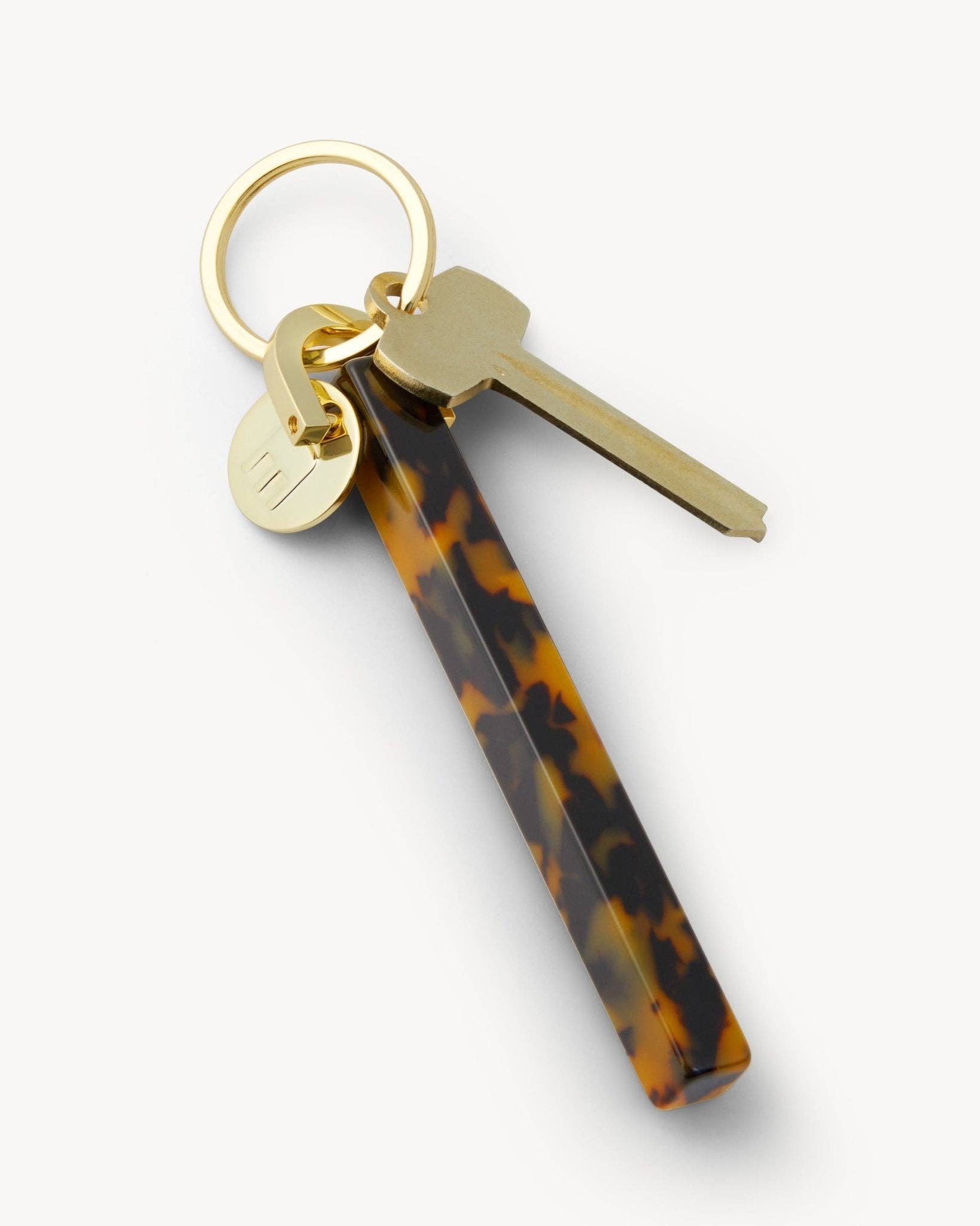 Classic Tortoise & Gold Bar Keychain - Box Turtle